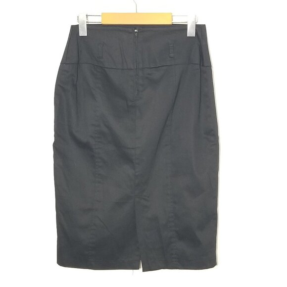 Smart Set Black High Waist Pencil Cotton Blend Skirt Stretch Zipper Size 2 - Picture 6 of 10